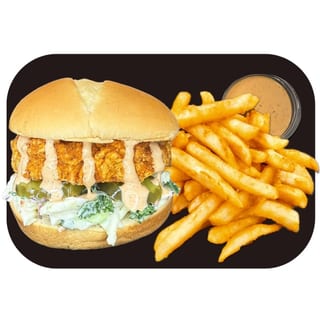 #12 - PORTOBELLO SANDWICH & CRISPY FRIES (Veg Meal)